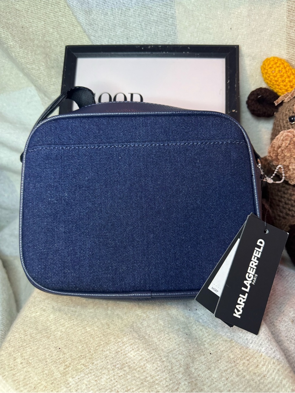 Karl Lagerfeld Navy Crossbody with Studded Star & Hearts and Coin Pouch - Picture 3 of 4